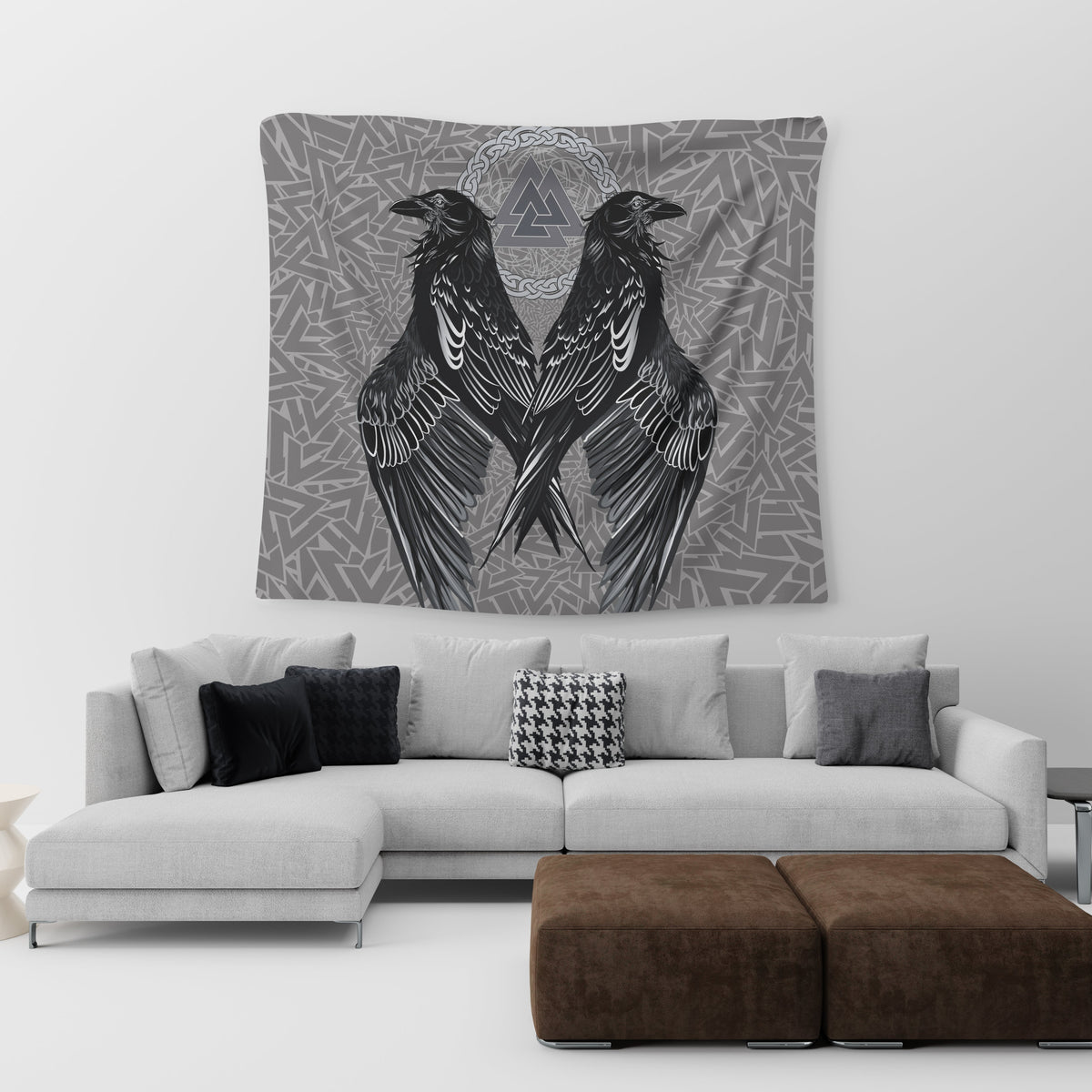 Viking Tapestry Raven Valknut RLT12 - Wonder Print Shop
