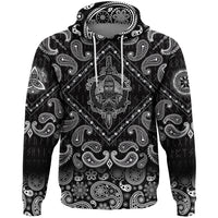 Viking Hoodie Tattoo Bearded Barbarian Of Scandinavia with Bandana Paisley Style RLT12 - Wonder Print Shop