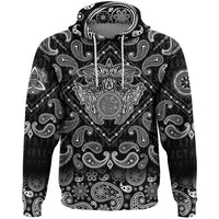 Viking Hoodie Tattoo Style with Bandana Paisley Style RLT12 - Wonder Print Shop