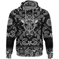 Viking Hoodie Tattoo with Bandana Paisley Style RLT12 - Wonder Print Shop