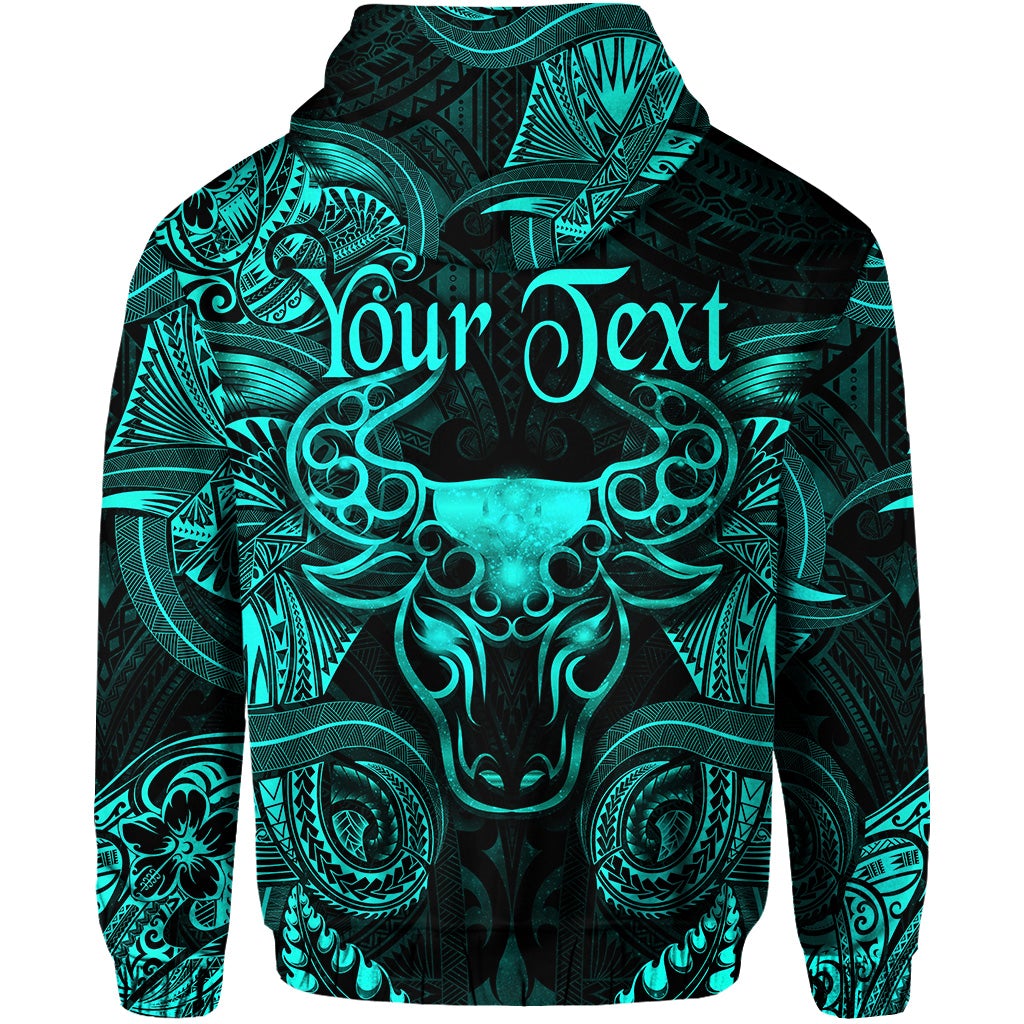 Custom Taurus Zodiac Polynesian Hoodie Unique Style Turquoise LT8 - Wonder Print Shop