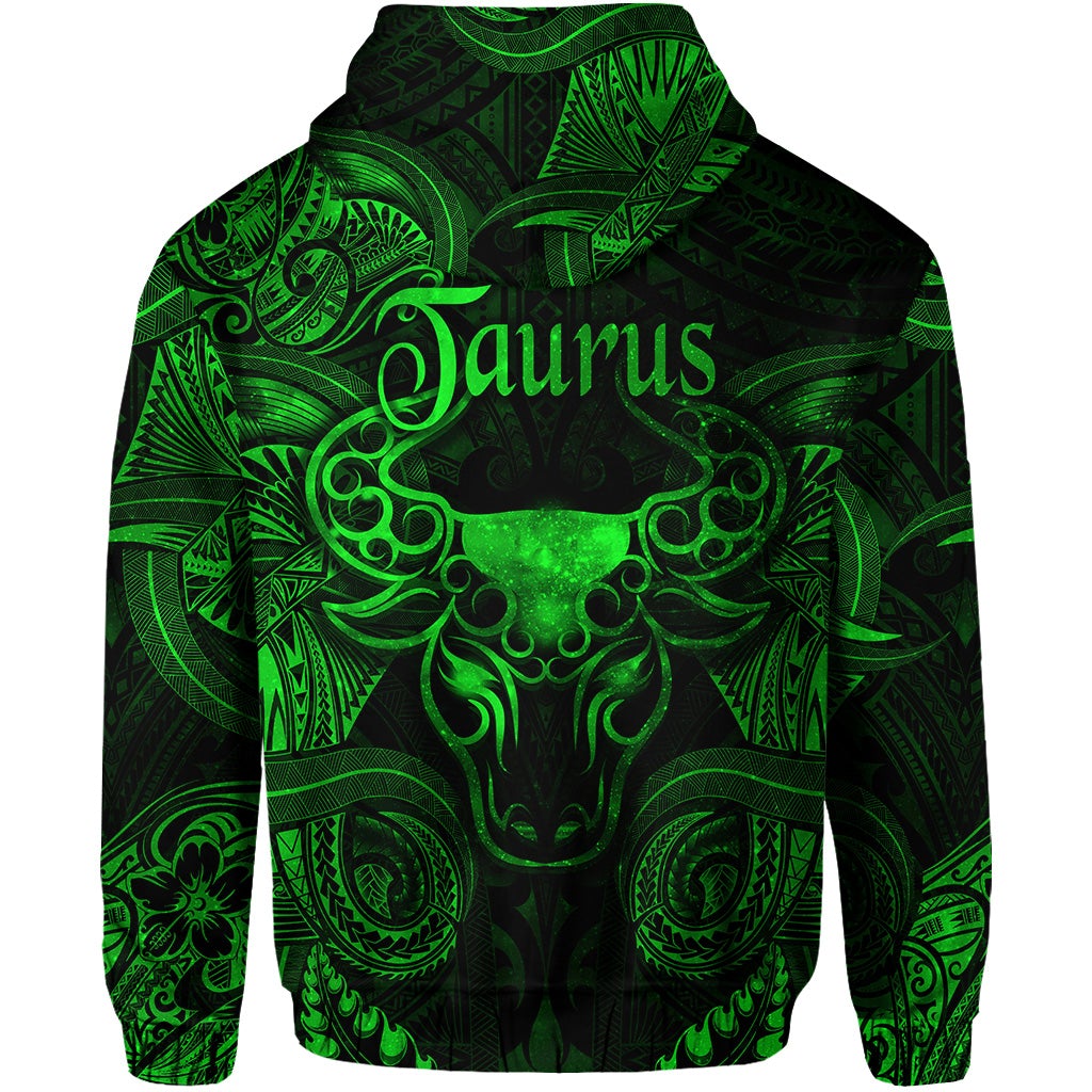Taurus Zodiac Polynesian Hoodie Unique Style Green LT8 - Wonder Print Shop