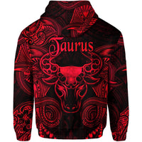 Taurus Zodiac Polynesian Hoodie Unique Style Red LT8 - Wonder Print Shop