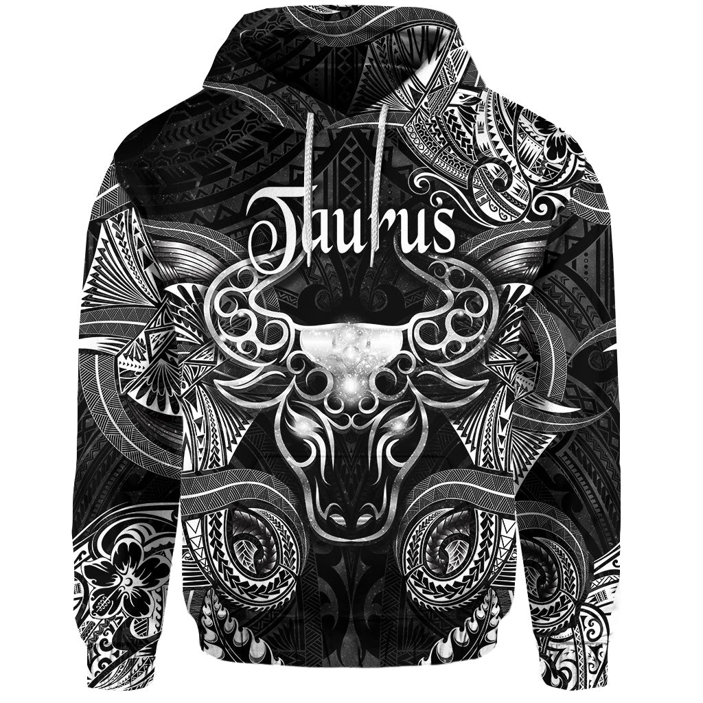 Taurus Zodiac Polynesian Hoodie Unique Style Black LT8 - Wonder Print Shop