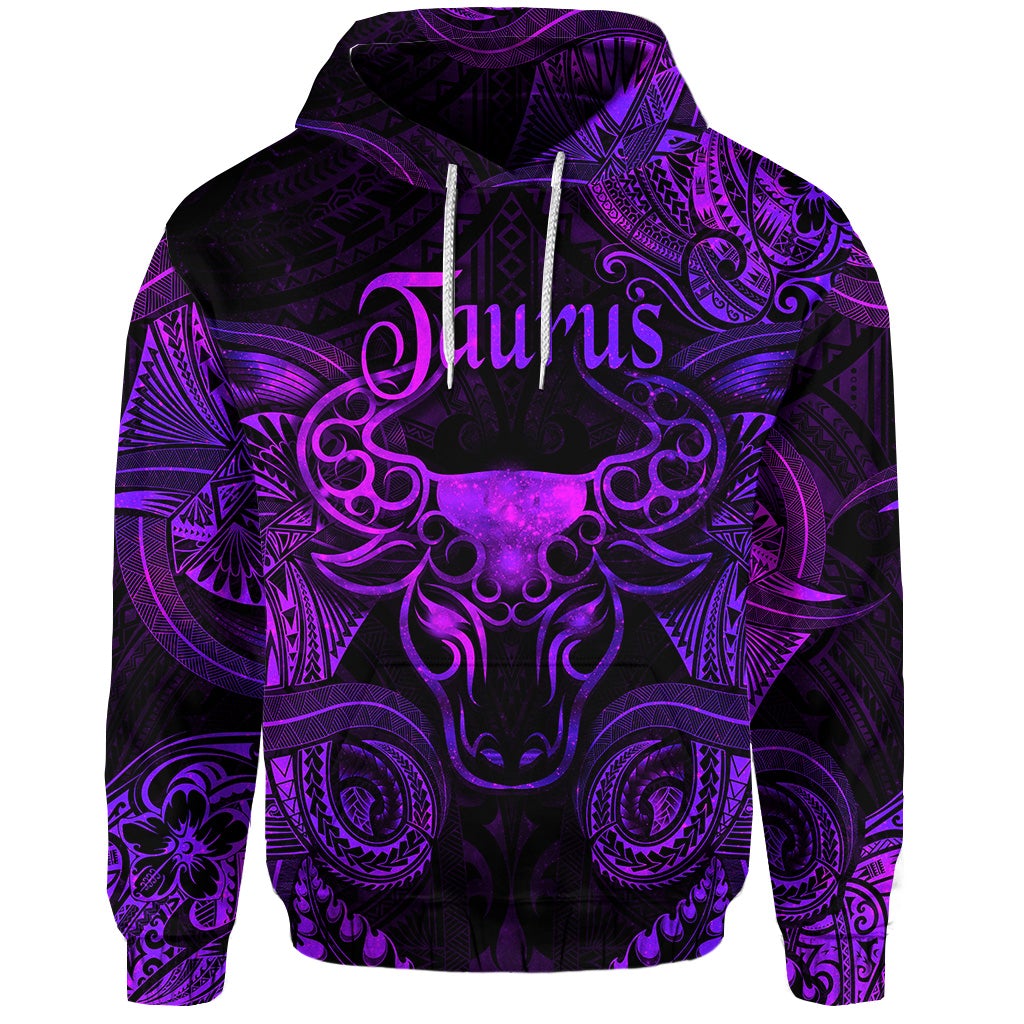 Taurus Zodiac Polynesian Hoodie Unique Style Purple LT8 - Wonder Print Shop