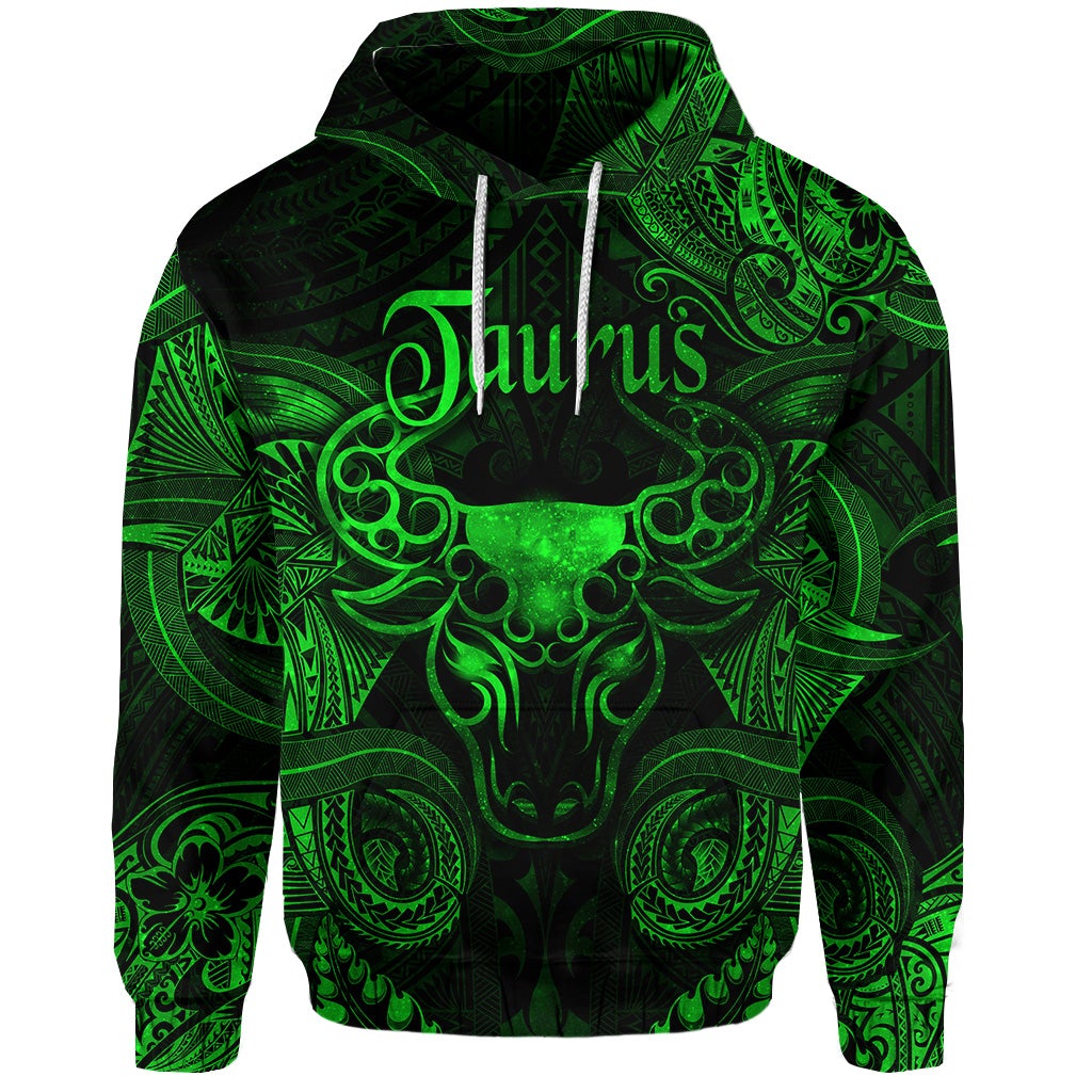 Taurus Zodiac Polynesian Hoodie Unique Style Green LT8 - Wonder Print Shop