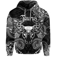 Custom Taurus Zodiac Polynesian Hoodie Unique Style Black LT8 - Wonder Print Shop