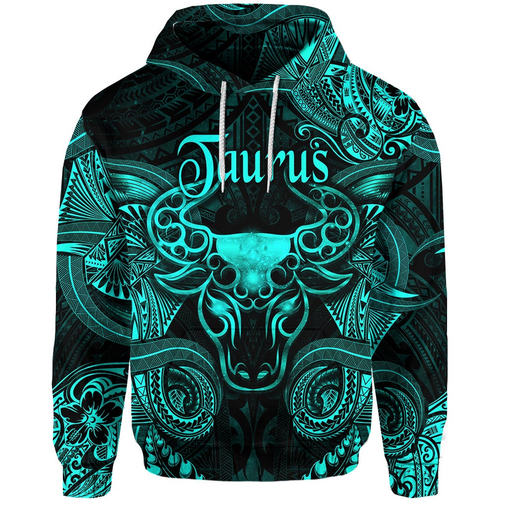 Taurus Zodiac Polynesian Hoodie Unique Style Turquoise LT8 - Wonder Print Shop