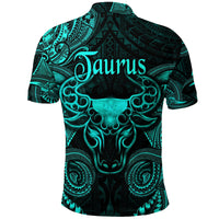 Taurus Zodiac Polynesian Polo Shirt Unique Style Turquoise LT8 - Wonder Print Shop