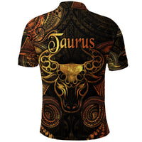 Taurus Zodiac Polynesian Polo Shirt Unique Style Gold LT8 - Wonder Print Shop