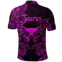 Taurus Zodiac Polynesian Polo Shirt Unique Style Pink LT8 - Wonder Print Shop