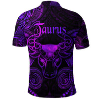 Taurus Zodiac Polynesian Polo Shirt Unique Style Purple LT8 - Wonder Print Shop