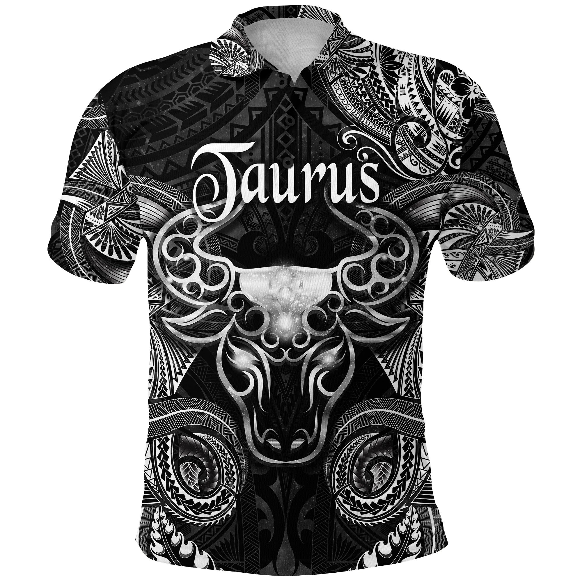 taurus-zodiac-polynesian-polo-shirt-unique-style-black