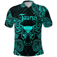 Taurus Zodiac Polynesian Polo Shirt Unique Style Turquoise LT8 - Wonder Print Shop