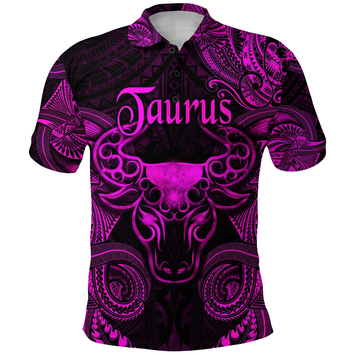 Taurus Zodiac Polynesian Polo Shirt Unique Style Pink LT8 - Wonder Print Shop