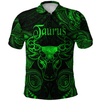 Taurus Zodiac Polynesian Polo Shirt Unique Style Green LT8 - Wonder Print Shop