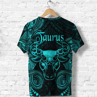 Taurus Zodiac Polynesian T Shirt Unique Style Turquoise LT8 - Wonder Print Shop