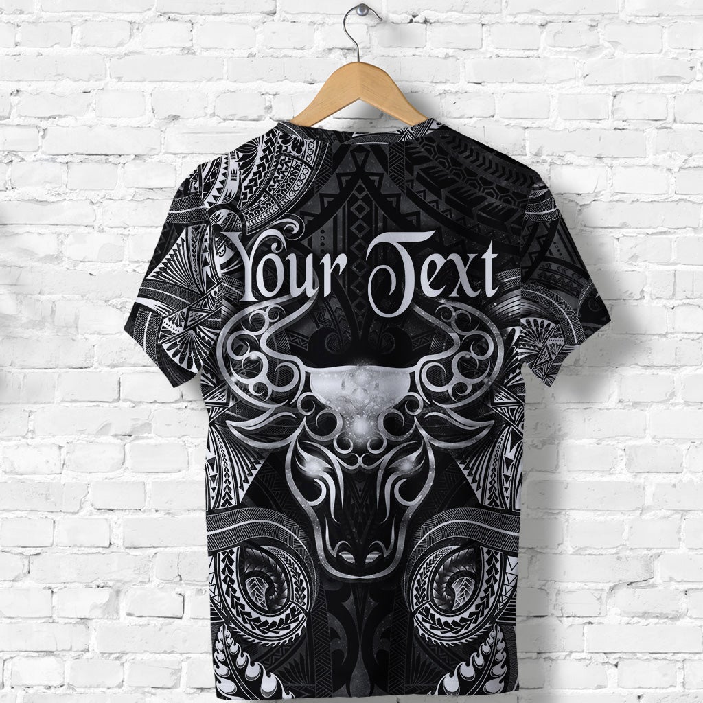 Custom Taurus Zodiac Polynesian T Shirt Unique Style Black LT8 - Wonder Print Shop