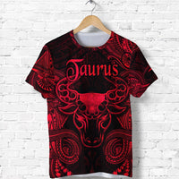 Custom Taurus Zodiac Polynesian T Shirt Unique Style Red LT8 - Wonder Print Shop
