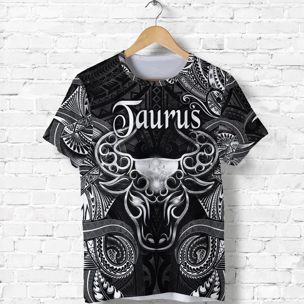 Taurus Zodiac Polynesian T Shirt Unique Style Black LT8 - Wonder Print Shop