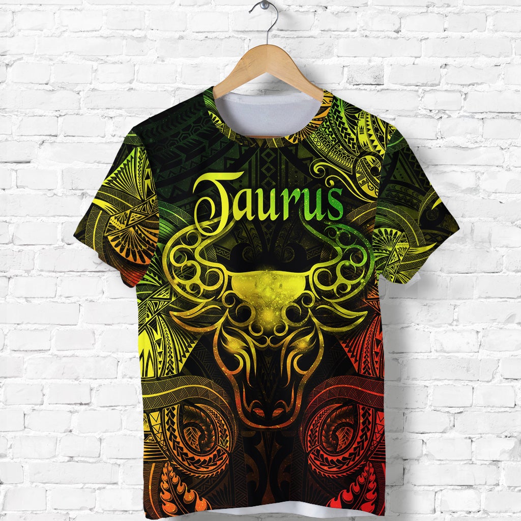 Custom Taurus Zodiac Polynesian T Shirt Unique Style Reggae LT8 - Wonder Print Shop