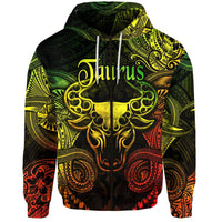 Taurus Zodiac Polynesian Zip Hoodie Unique Style Reggae LT8 - Wonder Print Shop