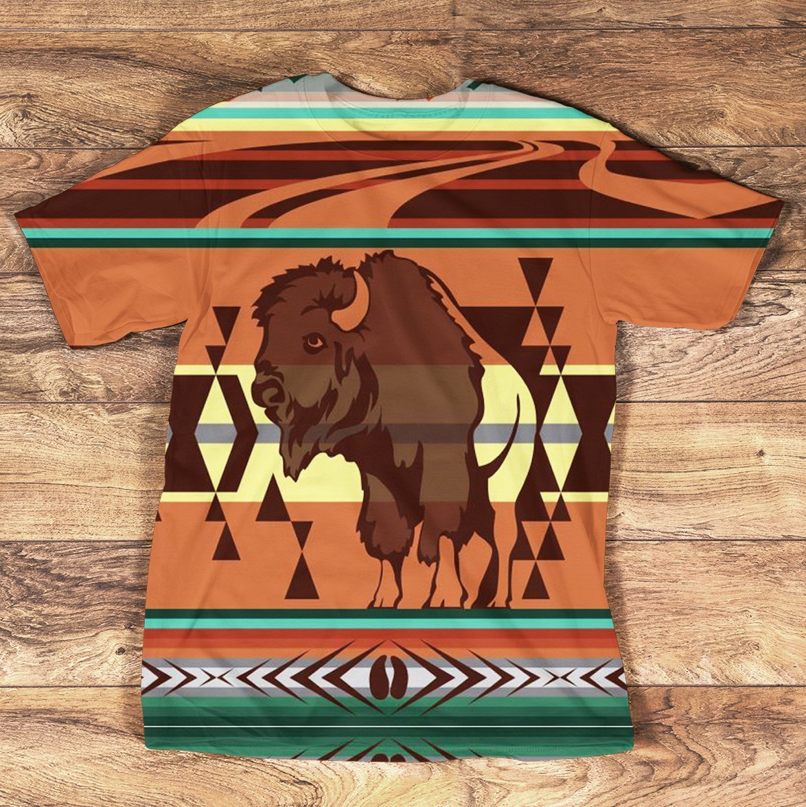 Mountain Bison Native American Design 3D T Shirt LT10 - Wonder Print Shop