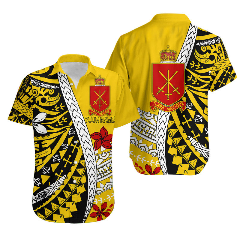 custom-personalised-tonga-terra-marique-hawaiian-shirt-gold-polynesian-minimalist-style
