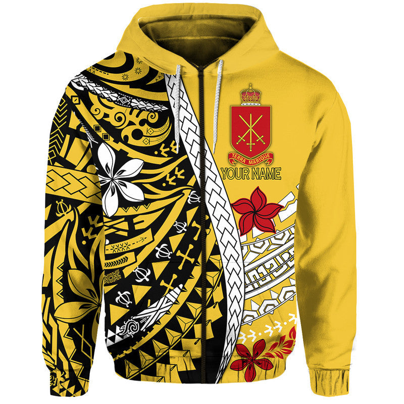 Custom Personalised Tonga Terra Marique Hoodie Gold Polynesian Minimalist Style - Wonder Print Shop