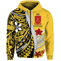 Custom Personalised Tonga Terra Marique Hoodie Gold Polynesian Minimalist Style - Wonder Print Shop