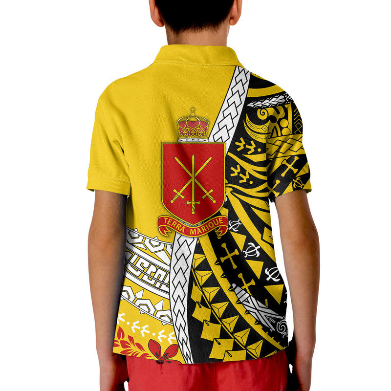 Tonga Terra Marique Polo Shirt Gold Polynesian Minimalist Style - Wonder Print Shop