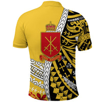 Tonga Terra Marique Polo Shirt Gold Polynesian Minimalist Style - Wonder Print Shop