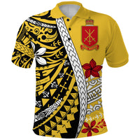 Tonga Terra Marique Polo Shirt Gold Polynesian Minimalist Style - Wonder Print Shop