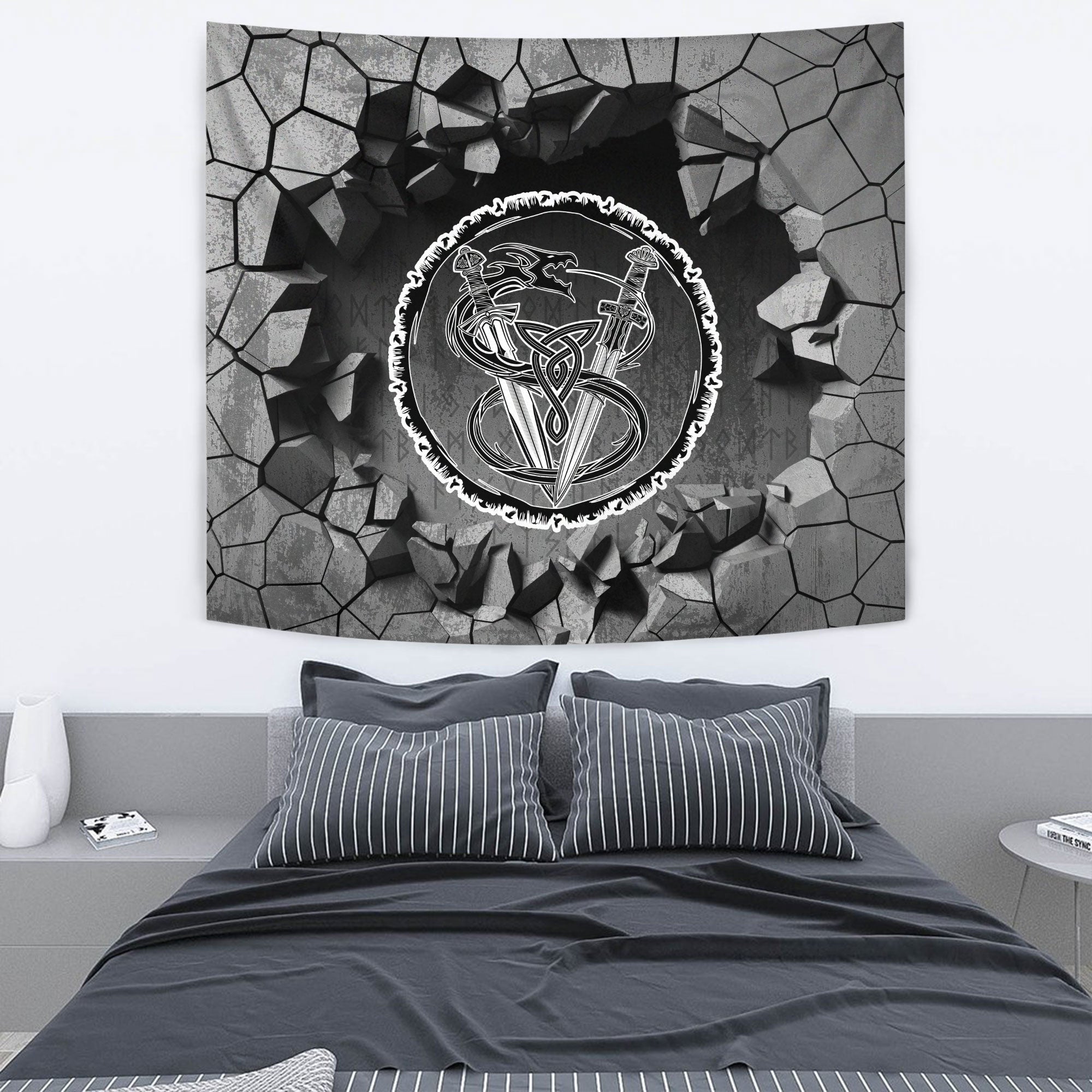 Viking Tapestry - Tattoo Courage Scandinavian Tapestry RLT12 - Wonder Print Shop