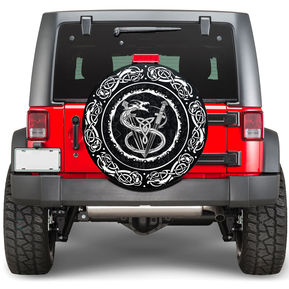 Viking The and Dragon Biting Tail Viking Spare Tire Cover RLT12 - Wonder Print Shop