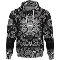 Viking Hoodie The Poleaxe and Sword with Bandana Paisley Style RLT12 - Wonder Print Shop