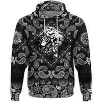 Viking Hoodie The Shaman In Skull Of An Animal with Bandana Paisley Style RLT12 - Wonder Print Shop