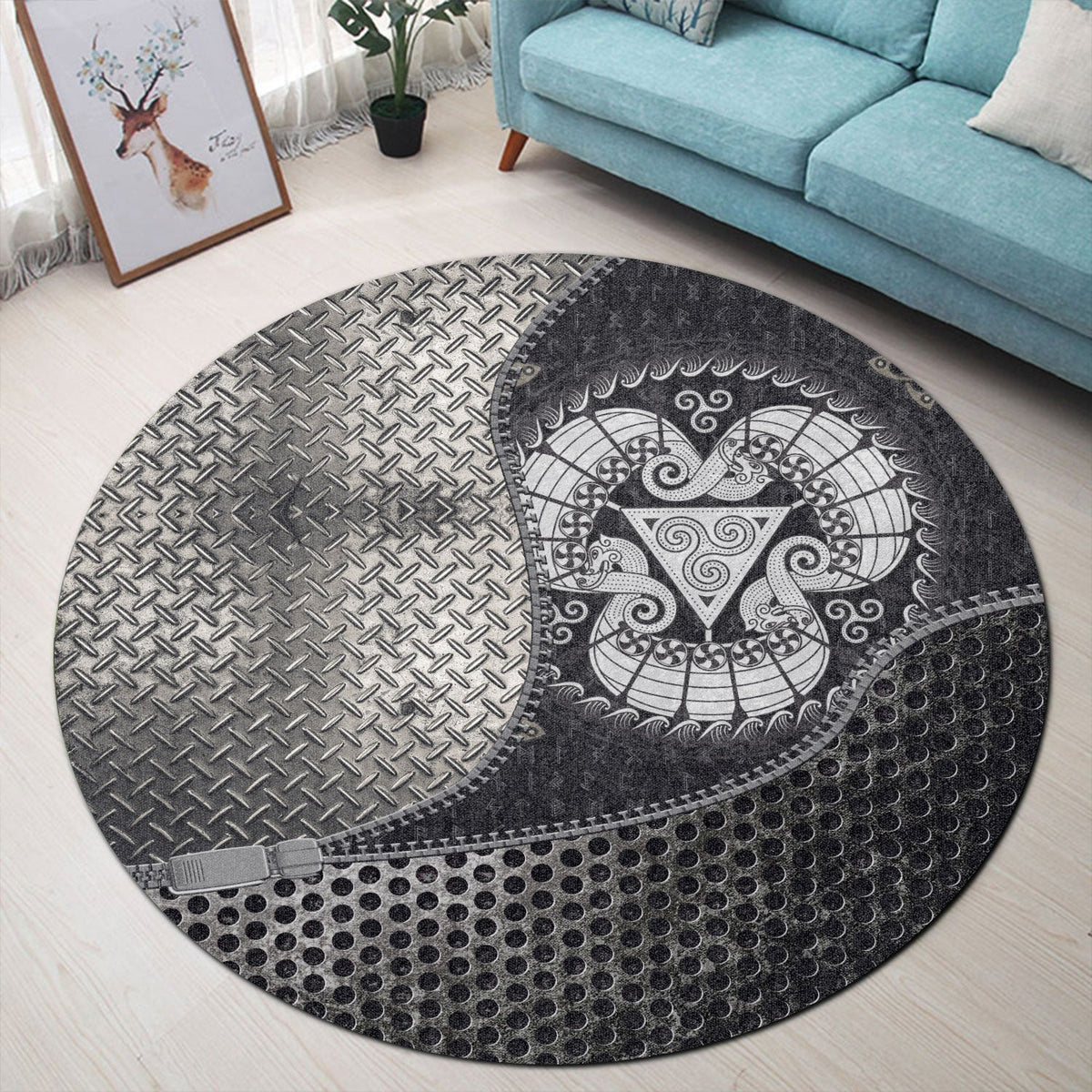 viking-carpet-the-three-scandinavian-ships-drakkar-round-carpet