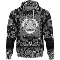 Viking Hoodie The Three Scandinavian Ships Drakkar with Bandana Paisley Style RLT12 - Wonder Print Shop