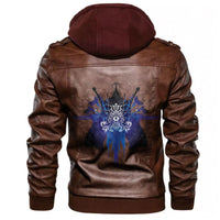 Viking The Valkyrie At The Starry Sky Through Which Flies A Flock Of Birds Leather Jacket RLT12 - Wonder Print Shop