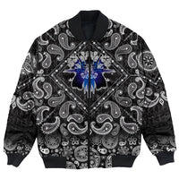 Viking Bomber Jacket The Valkyrie At The Starry Sky Through Which Flies Flock Of Birds with Bandana Paisley Style RLT12 - Wonder Print Shop