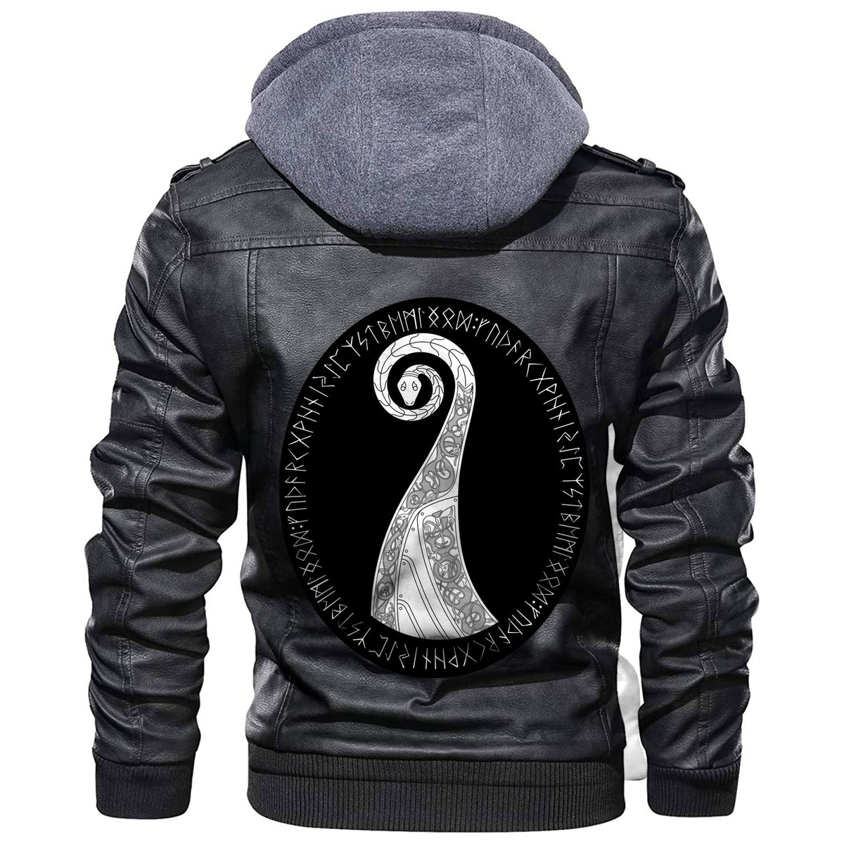 Viking The Nasal Figure Of The Ship Drakkar Leather Jacket RLT12 - Wonder Print Shop