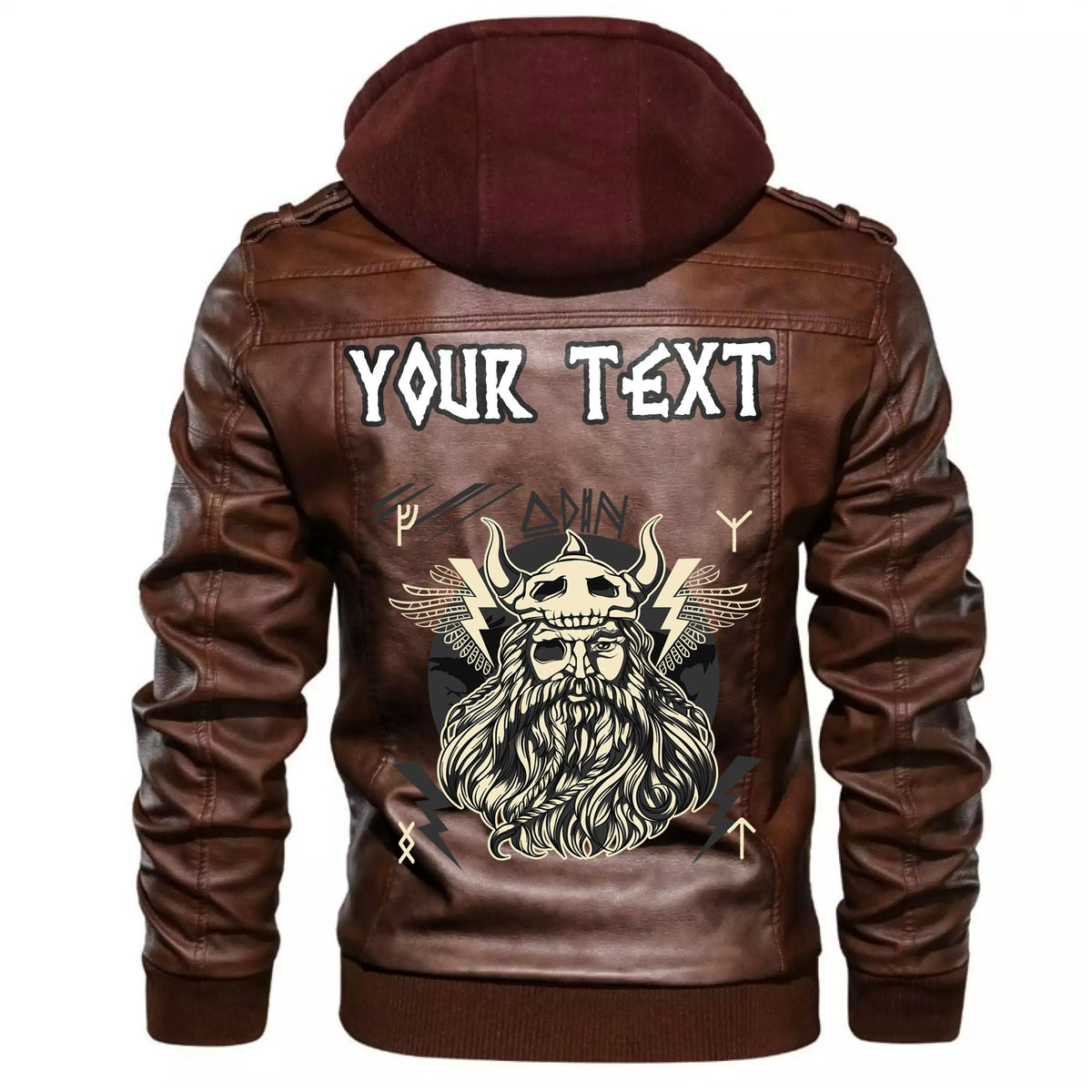 (Custom) Wonder Print Shop - The Norse God Odin Leather Jacket RLT12 - Wonder Print Shop