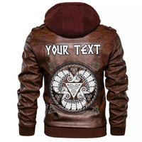 (Custom) Wonder Print Shop - The Three Scandinavian Ships Drakkar Leather Jacket RLT12 - Wonder Print Shop