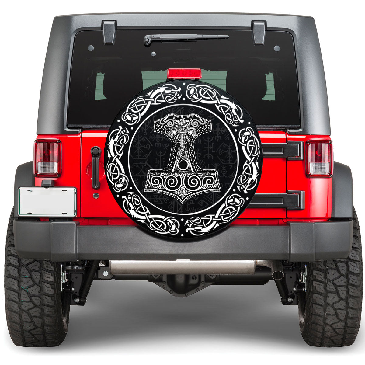 Viking Thor Hammer Mjolnir Viking Spare Tire Cover RLT12 - Wonder Print Shop