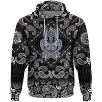 Viking Hoodie Thors Hammer Axe Viking with Bandana Paisley Style RLT12 - Wonder Print Shop