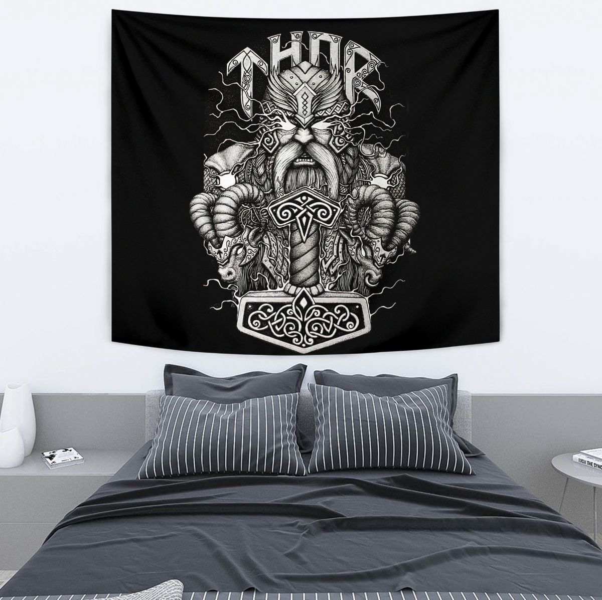 Viking Tapestry - Thor and Mjolnir RLT12 - Wonder Print Shop