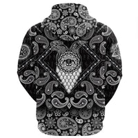 Viking Hoodie Tiger and Raven Vikings Helmet with Bandana Paisley Style RLT12 - Wonder Print Shop