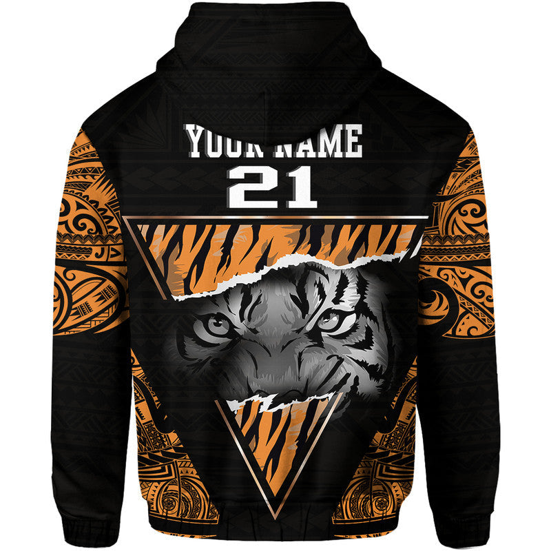 Custom Personalised Papua New Guinea Lae Snax Tigers Hoodie Polynesian Tiger Face - Wonder Print Shop