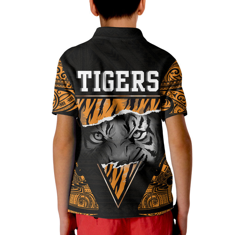 Papua New Guinea Lae Snax Tigers Polo Shirt Polynesian Tiger Face - Wonder Print Shop